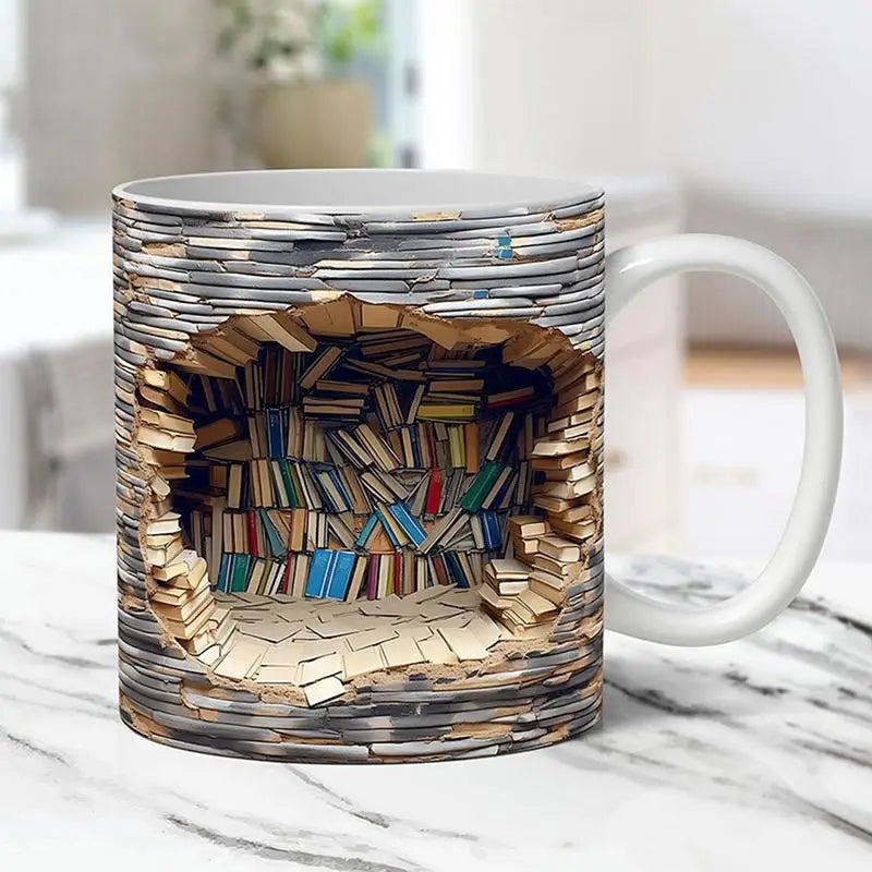 3D Bookshelf Mug