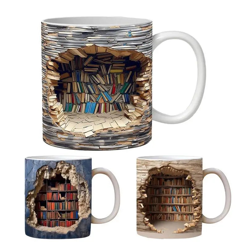 3D Bookshelf Mug